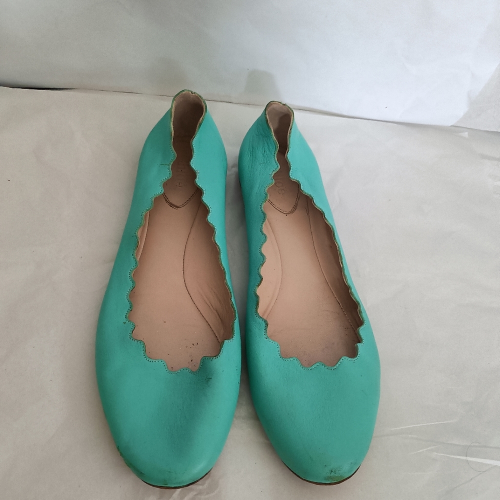 Chloe Lauren  ballet flat with scalloped leather size 39.5